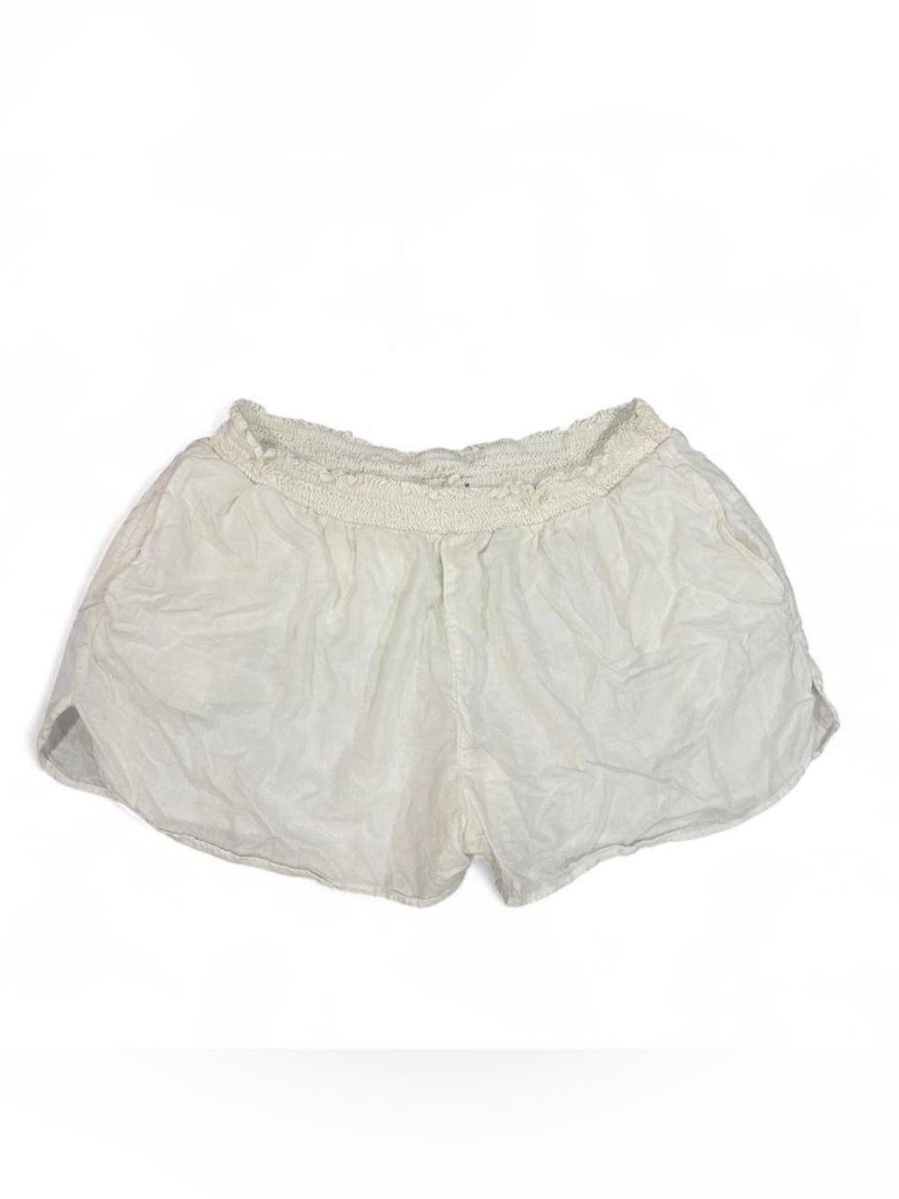 Aerie white linen blend shorts